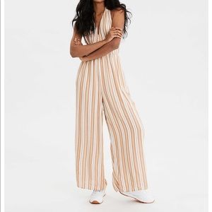 ❤️3 for $25❤️ NWT Yellow Striped Halter Jumpsuit